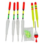 Kit with plastic and polystyrene fishing float, set of 15 pieces, multicolor color